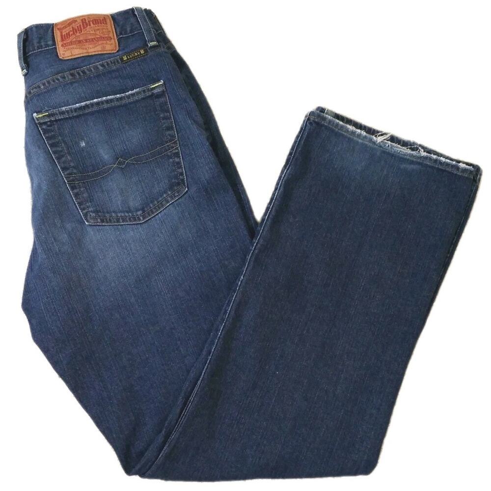 Lucky Brand Men's Jeans Size 32x32 Blue Distressed DUNGAREES Classic Fit Reg.